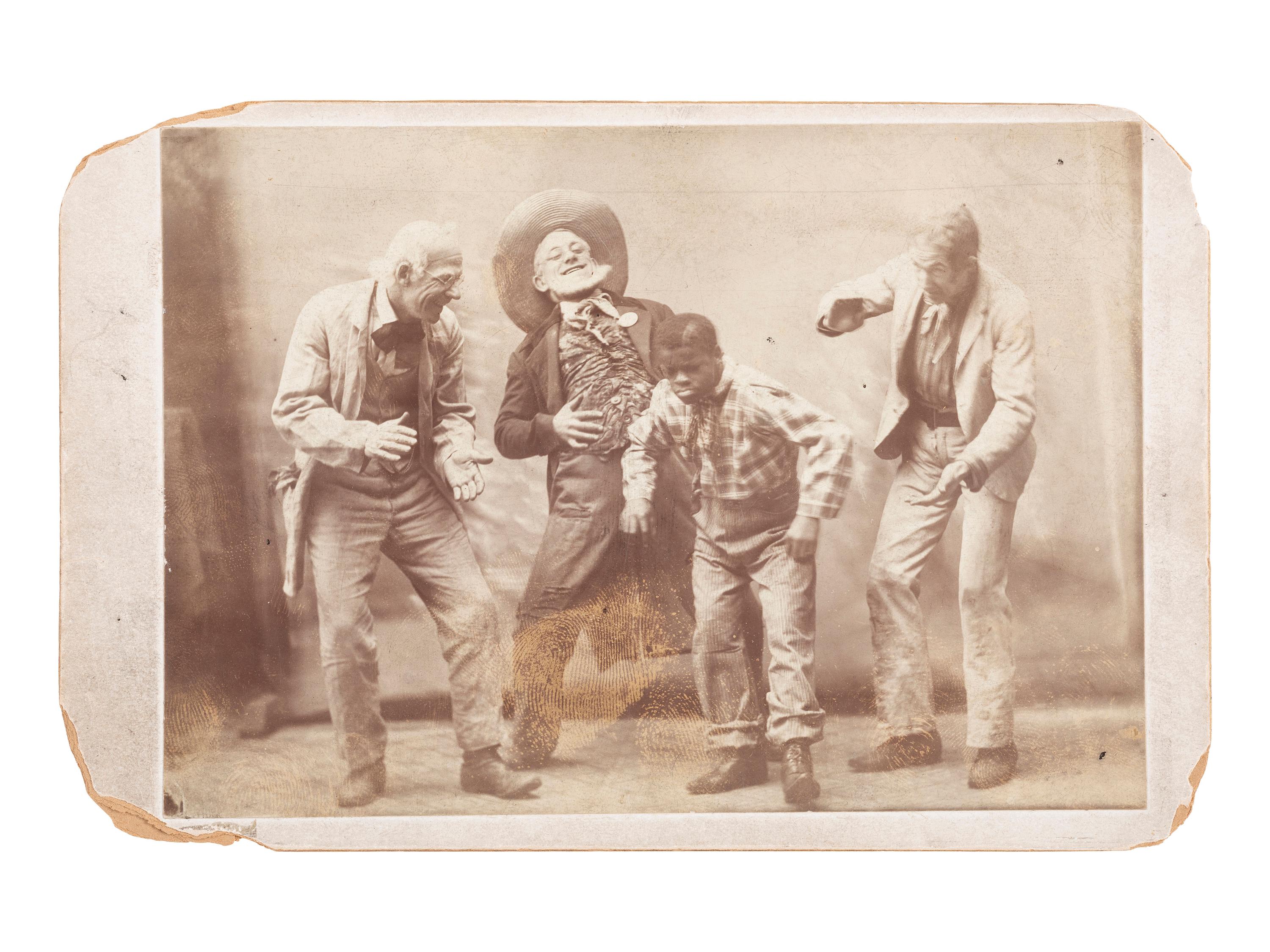 [EARLY PHOTOGRAPHY]. Cabinet card ft. a young man resembling "Blind Tom" Wiggins dancing.