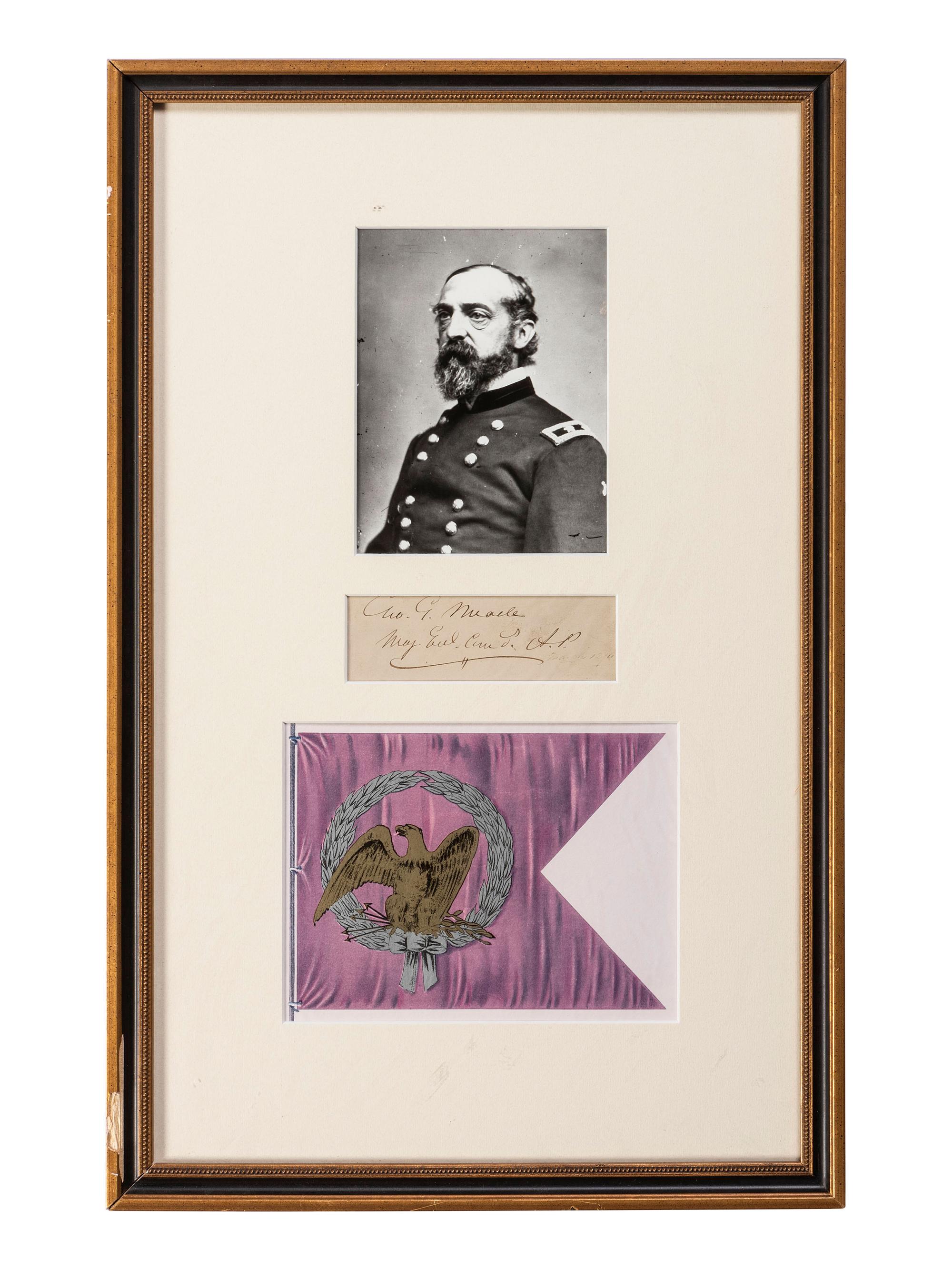 [CIVIL WAR]. 13 autographs of leaders of the Army of Potomac, incl. MEADE, SEDGWICK, and BIRNEY.