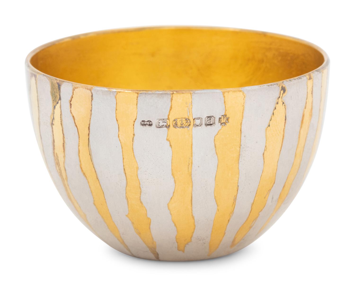 A Contemporary English Silver and Parcel Gilt Bowl