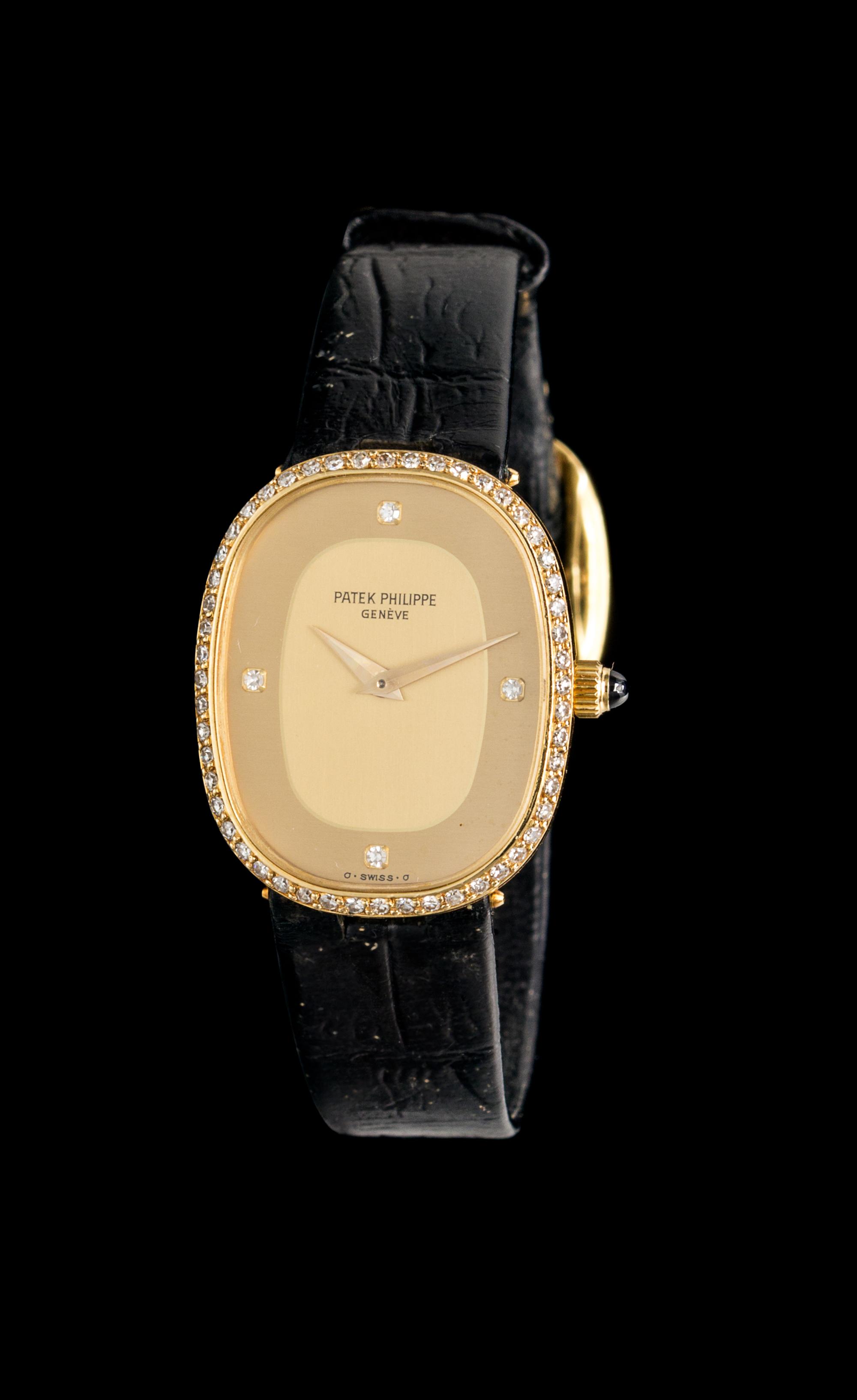 An 18 Karat Yellow Gold and Diamond Ref. 4282 Ellipse Wristwatch, Patek Philippe,