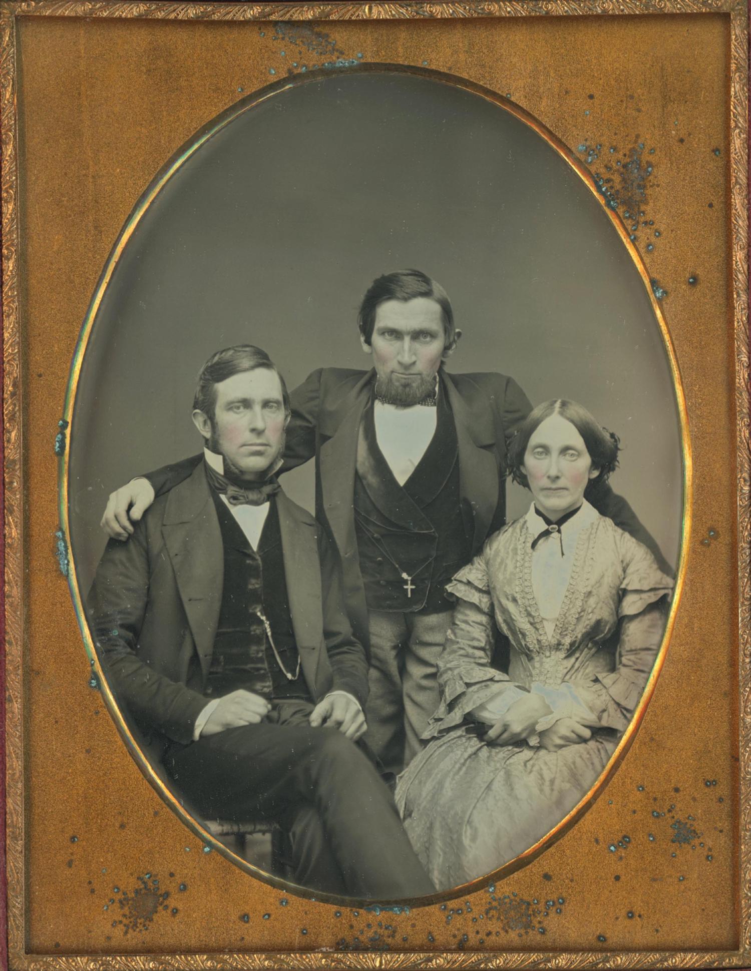 [Daguerreotype] Couple with a Short Man by Whitehurst