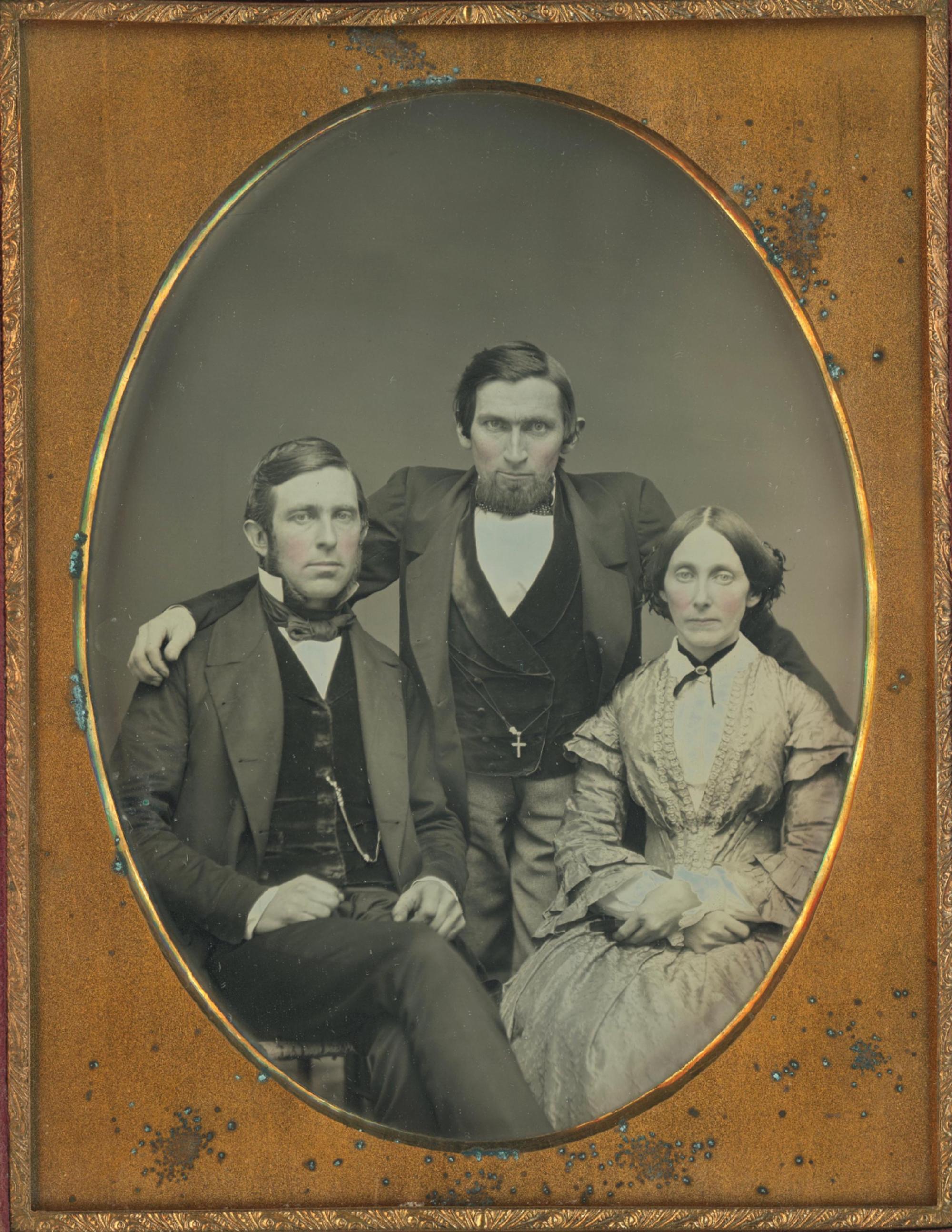 [Daguerreotype] Couple with a Short Man by Whitehurst
