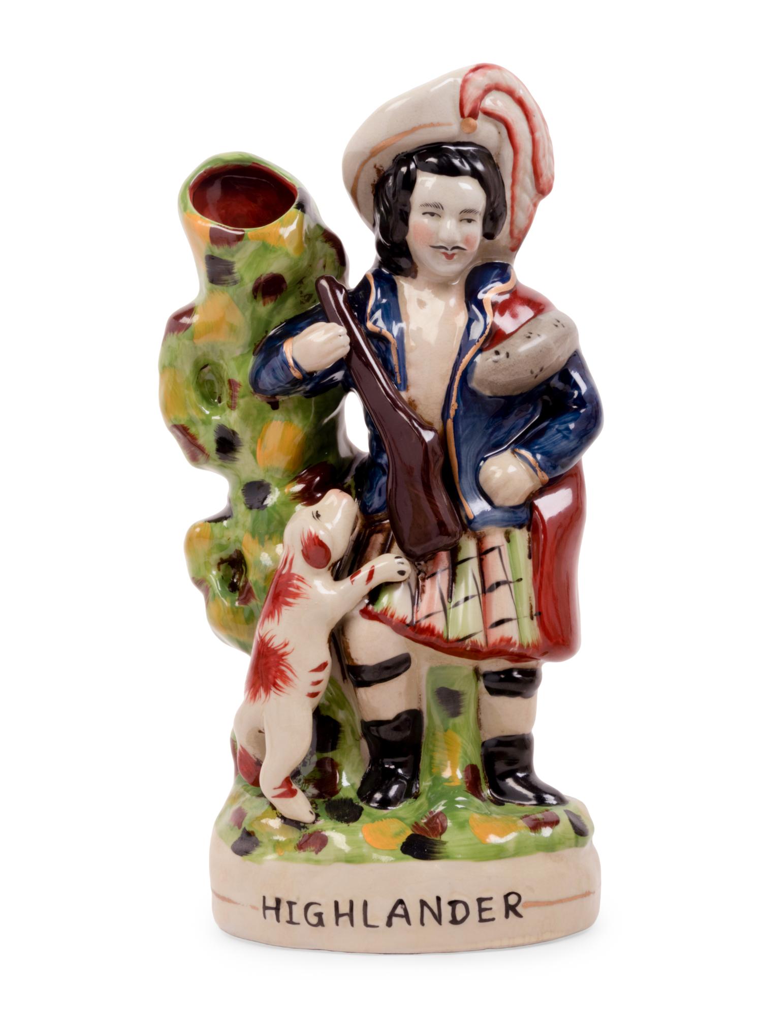 A Group of Eight Staffordshire Pottery Figures