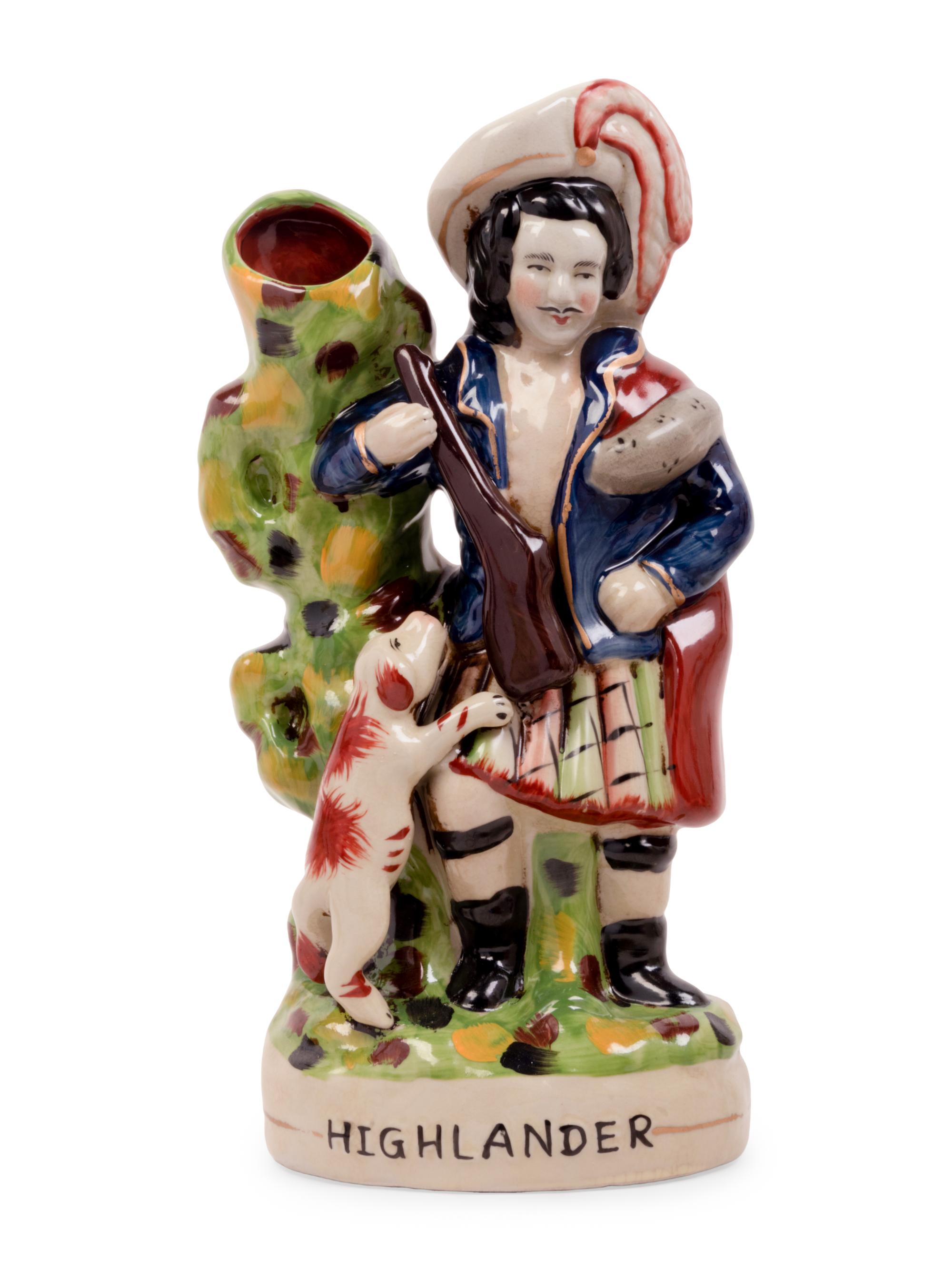 A Group of Eight Staffordshire Pottery Figures