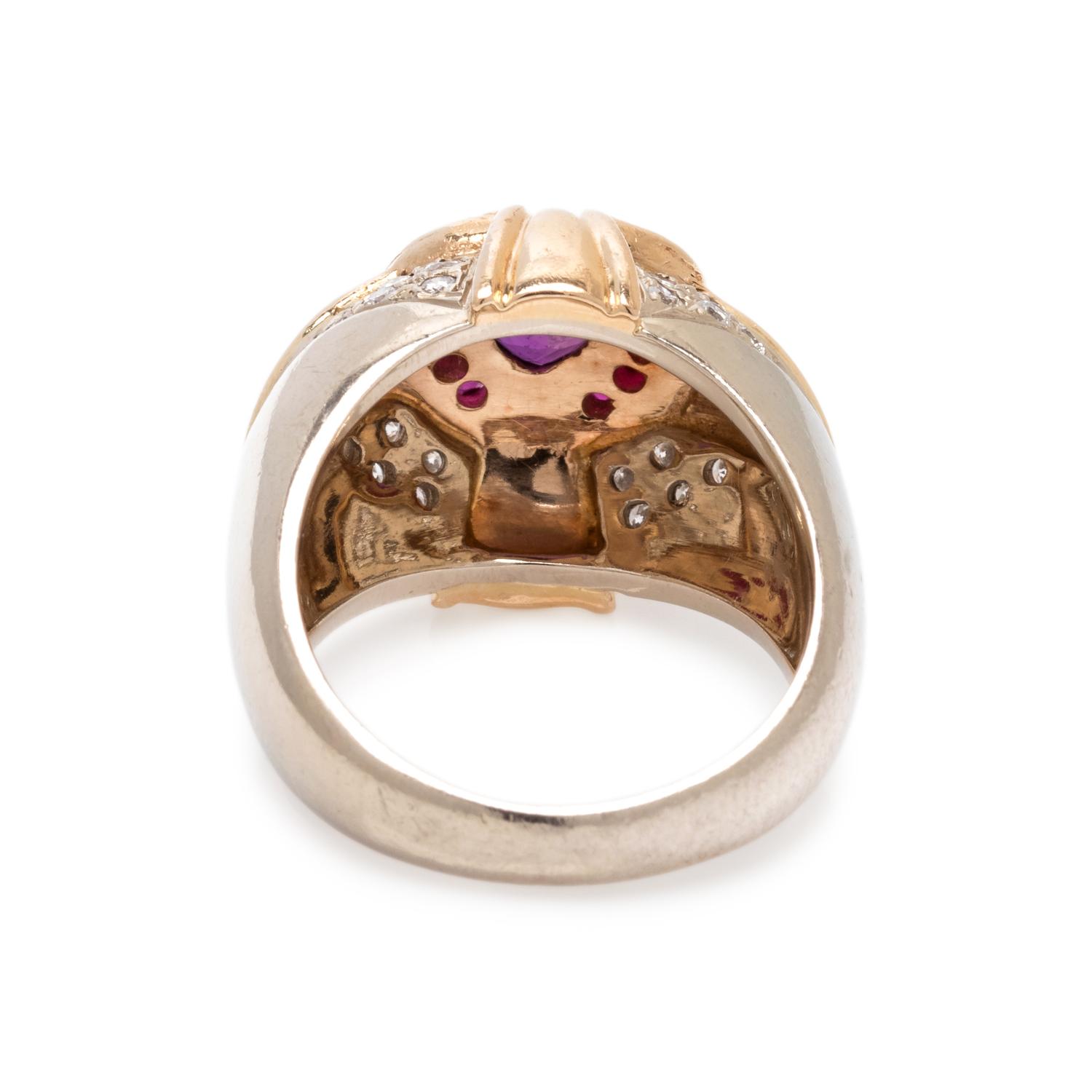 SYNTHETIC RUBY AND DIAMOND RING