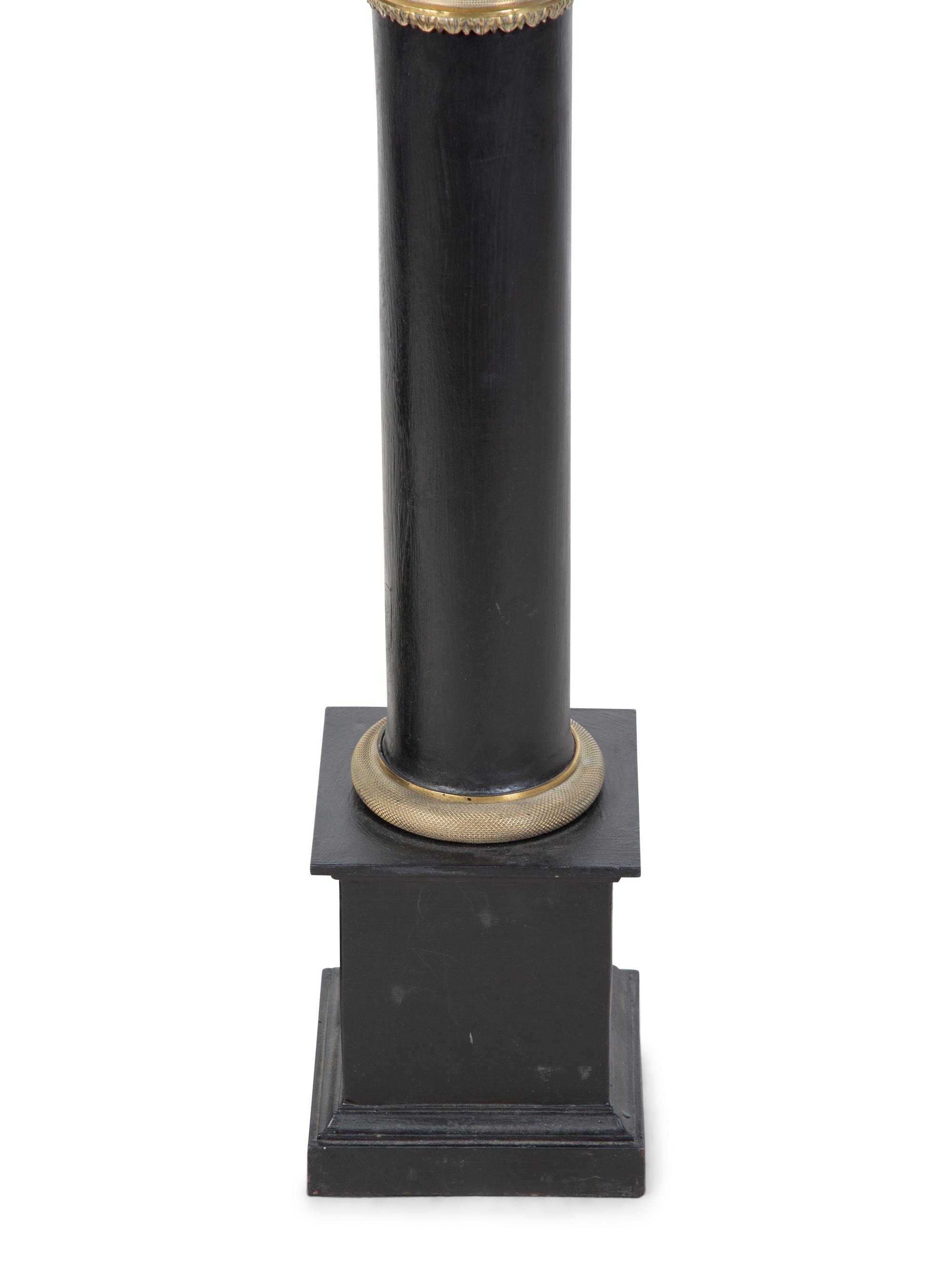 A Pair of French Tole Columnar Lamps — 19TH CENTURY