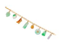 Multicolor Jade Charm Bracelet