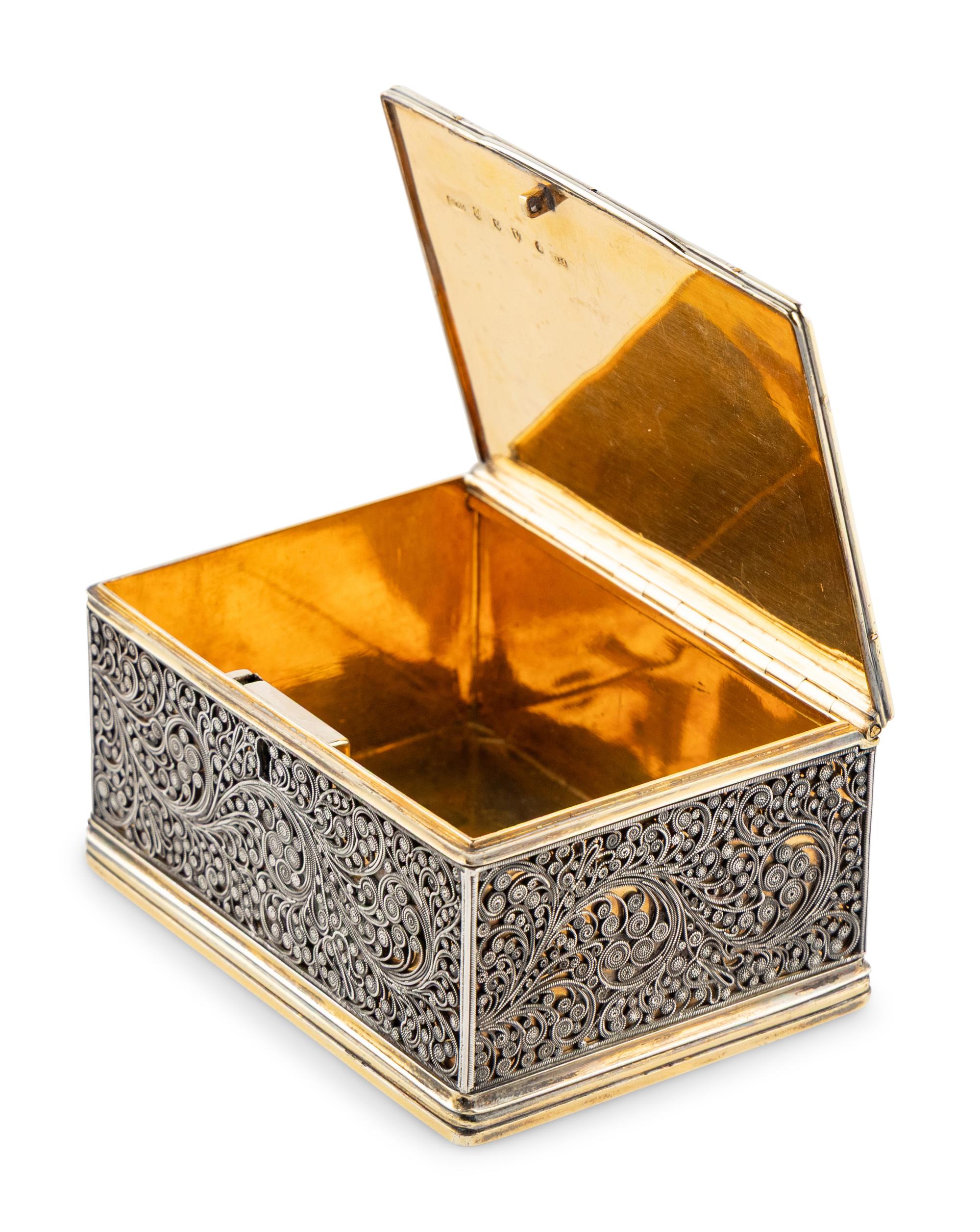A Scottish Silver and Italian Micromosaic-Inset Snuff Box