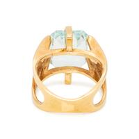 YELLOW GOLD AND AQUAMARINE RING