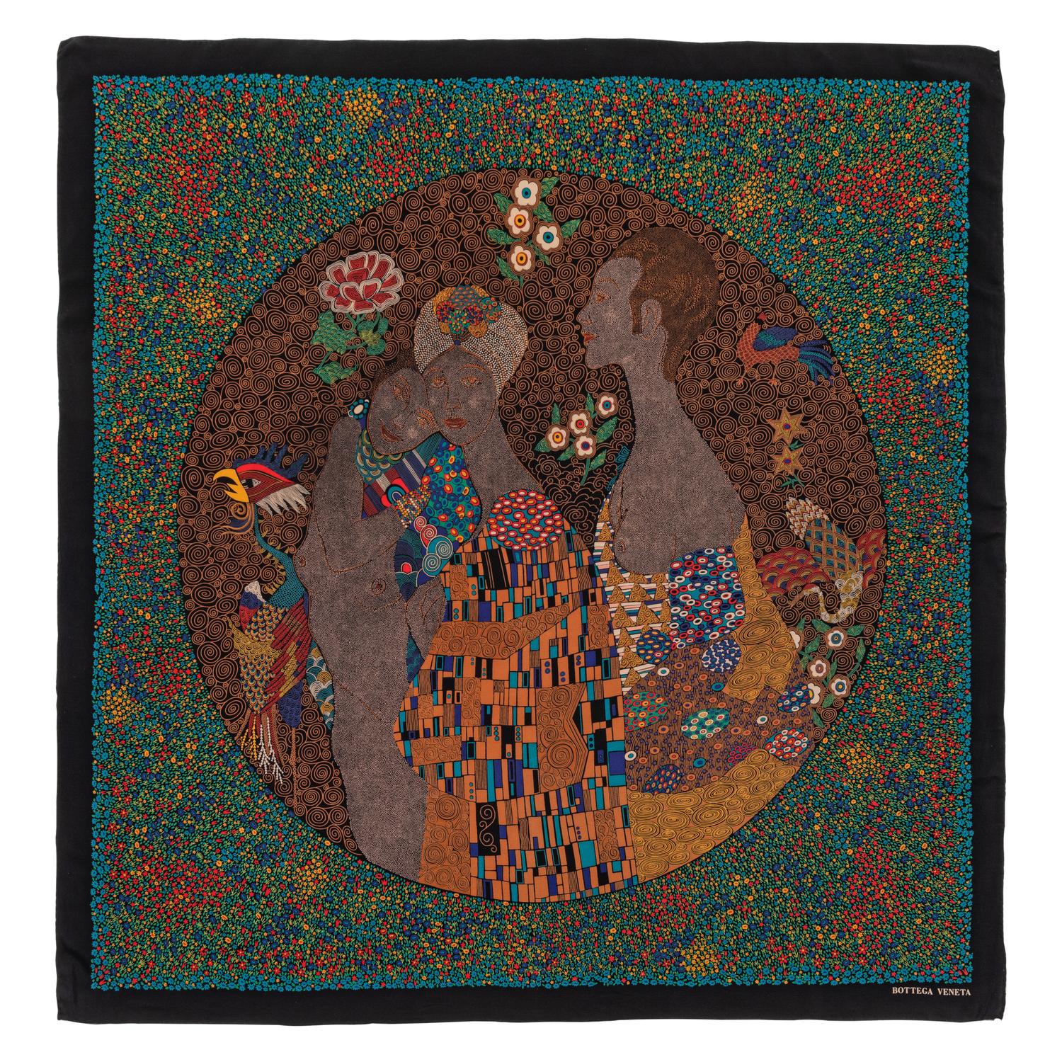 Two Bottega Veneta Silk Scarves, 1980-2000s