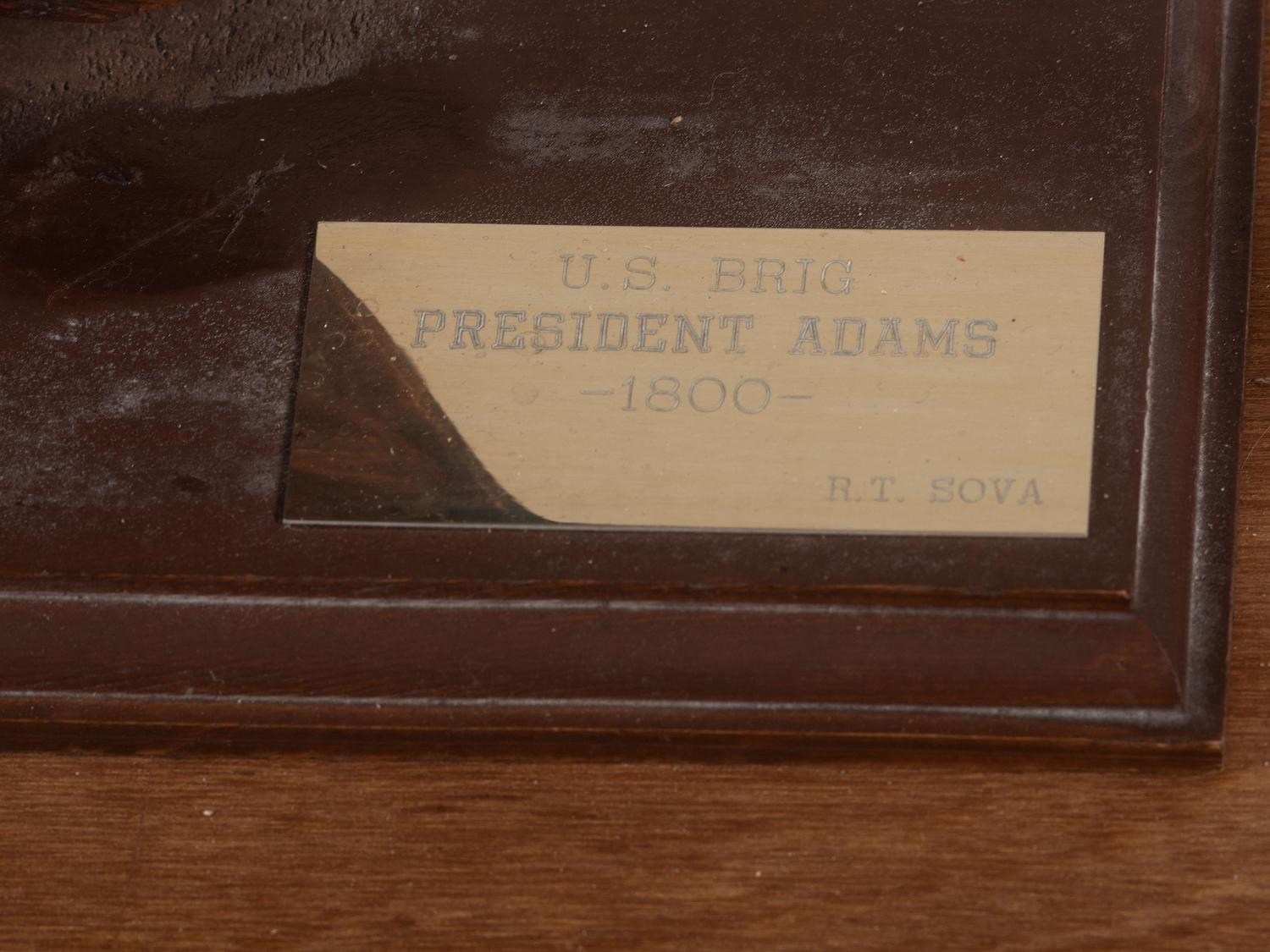 A Painted Wood Cased Scale Model of the U.S. Brig President Adams