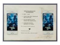 A Michael Jordan Signed Autograph Upper Deck Print and Family Invitation / Tickets to Space Jam Premiere,