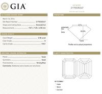 A 3.38 Carat Octagonal Step Cut Diamond,