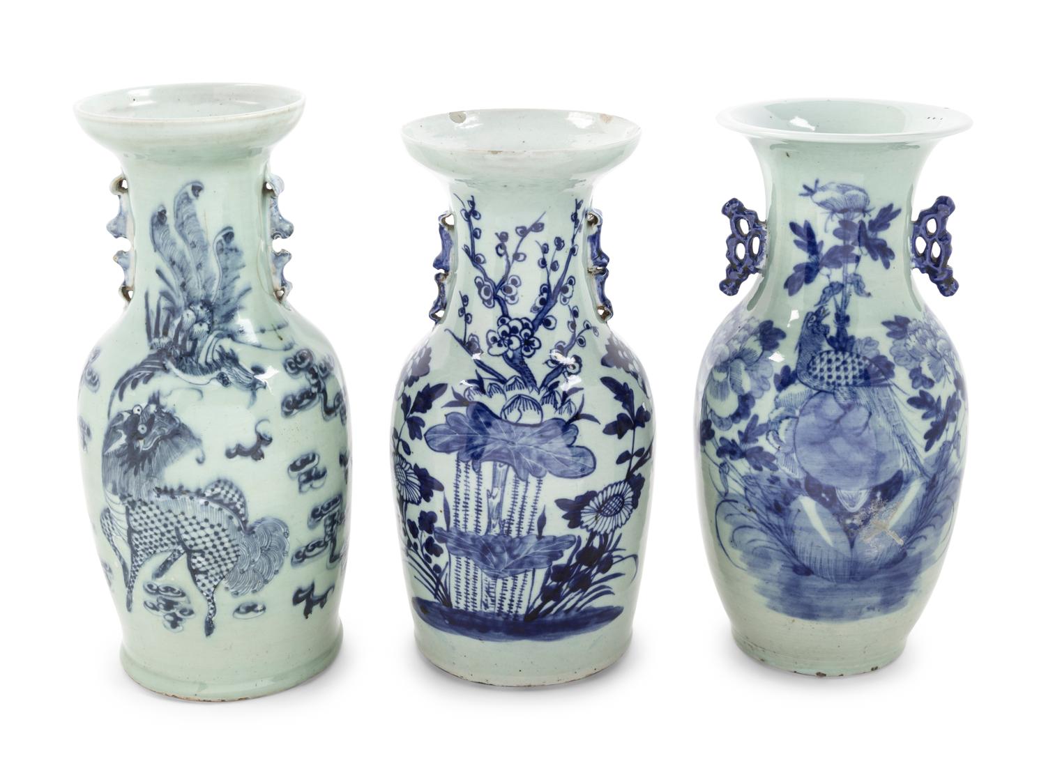 Five Chinese Blue and White Porcelain Vessels