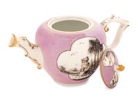 A Meissen Lilac-Ground Porcelain Teapot and Cover