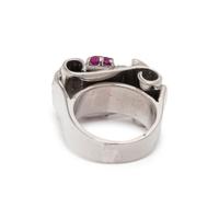 RETRO, WHITE GOLD, DIAMOND AND RUBY RING