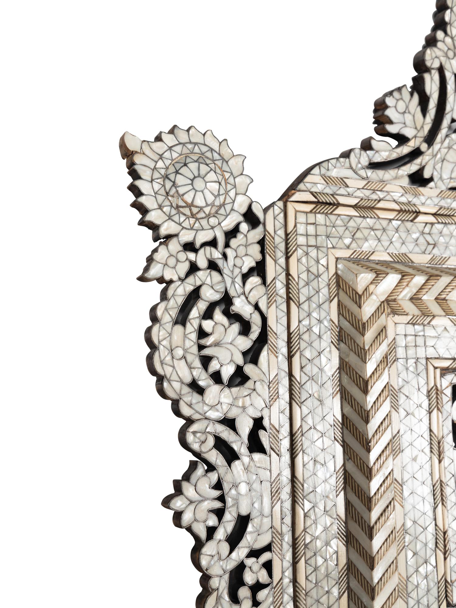 Two Large Levantine Mother-of-Pearl Inlaid Mirrors