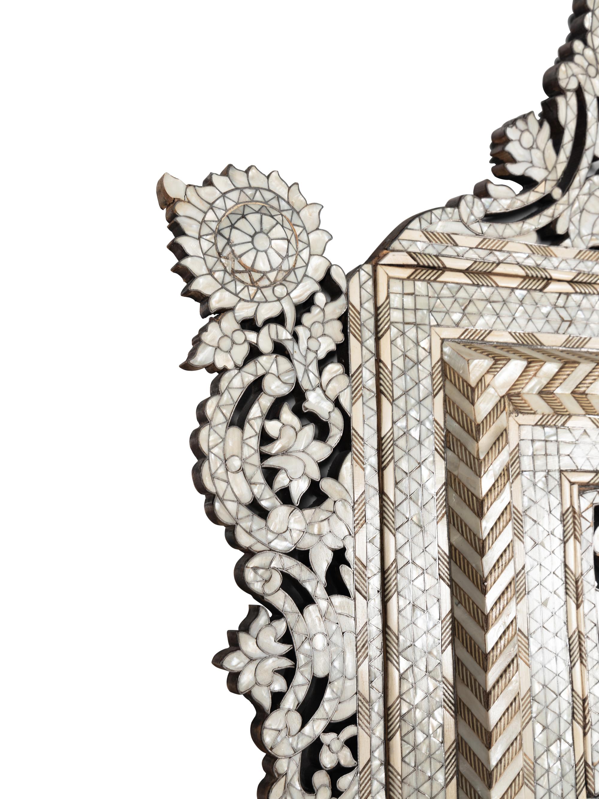 Two Large Levantine Mother-of-Pearl Inlaid Mirrors