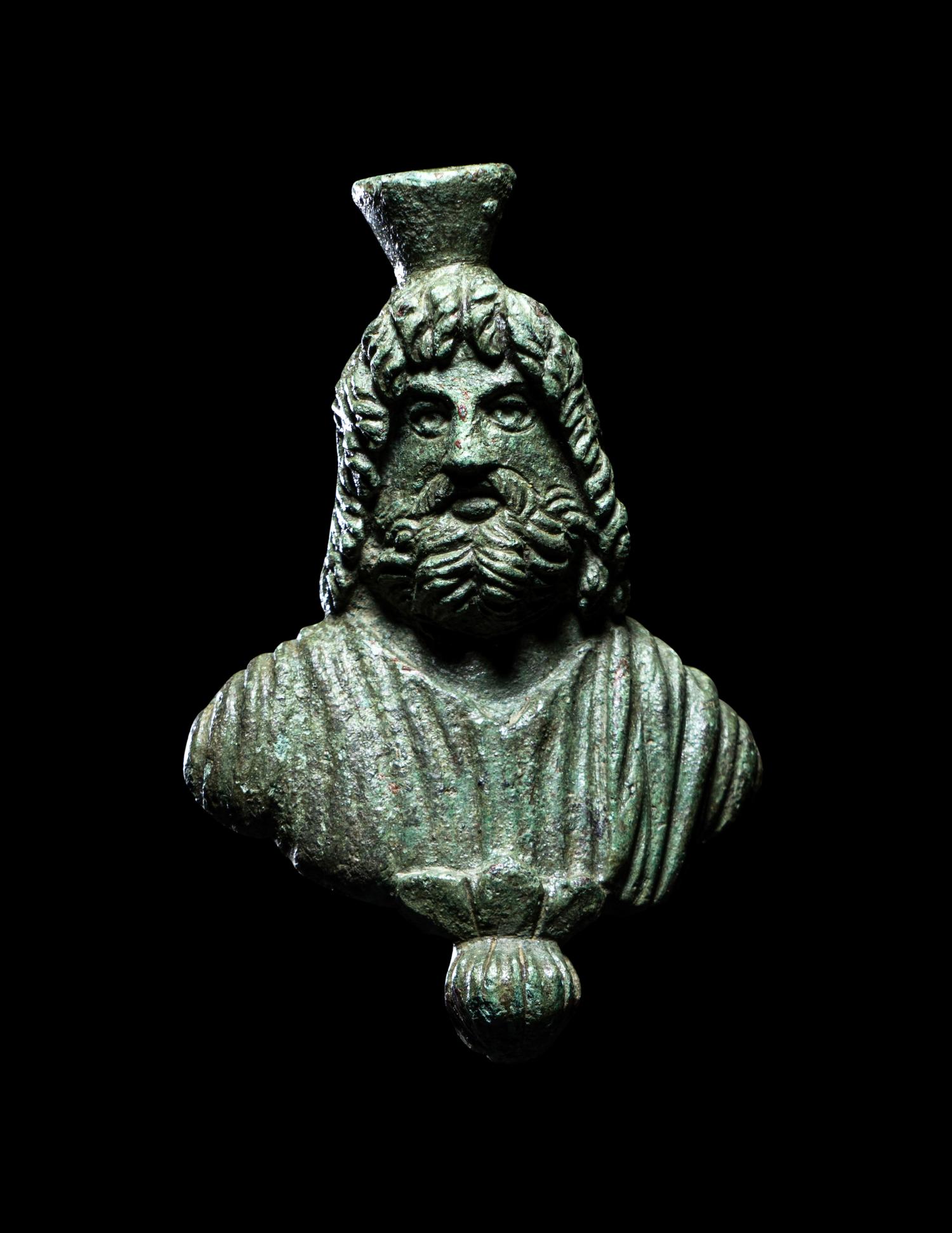 A Roman Bronze Bust of Serapis