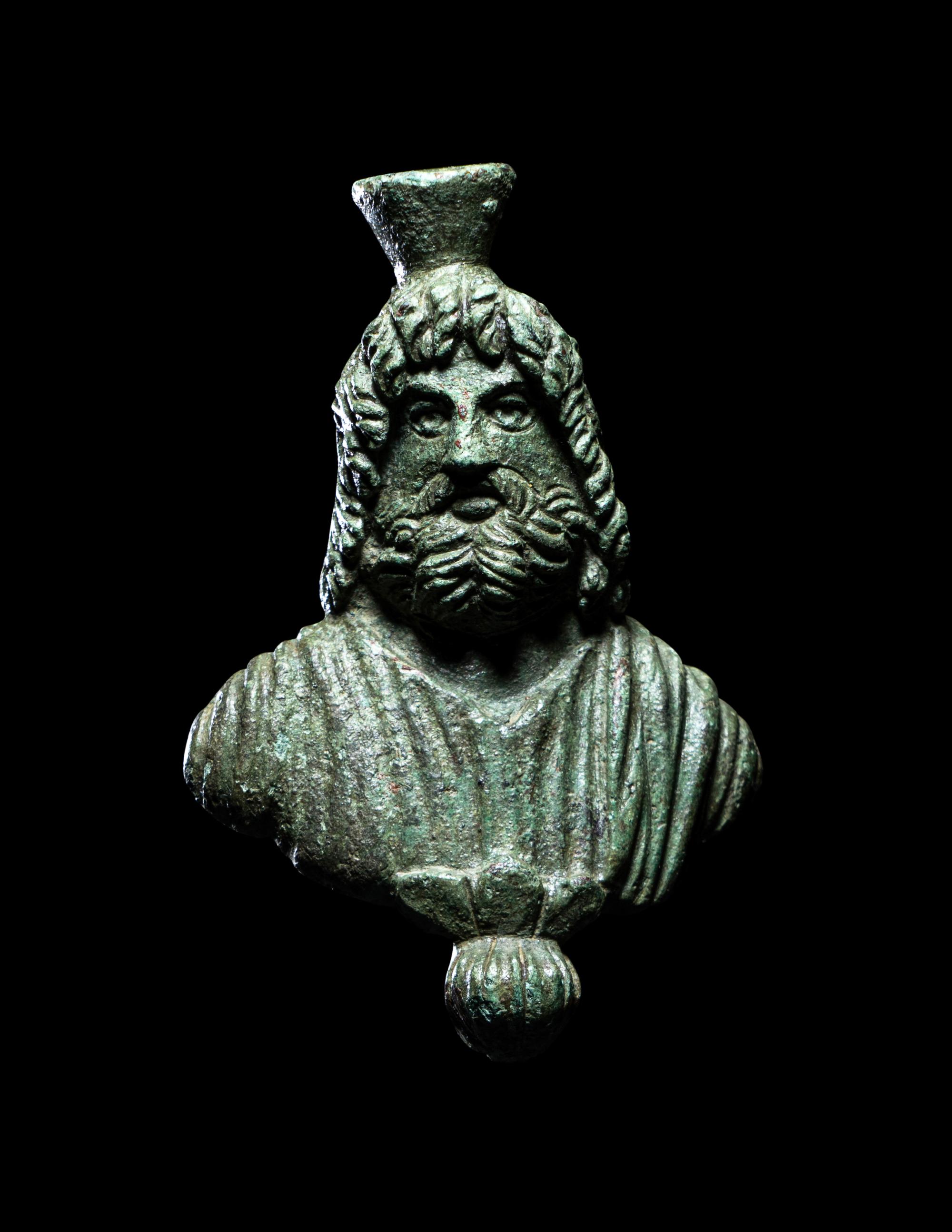 A Roman Bronze Bust of Serapis