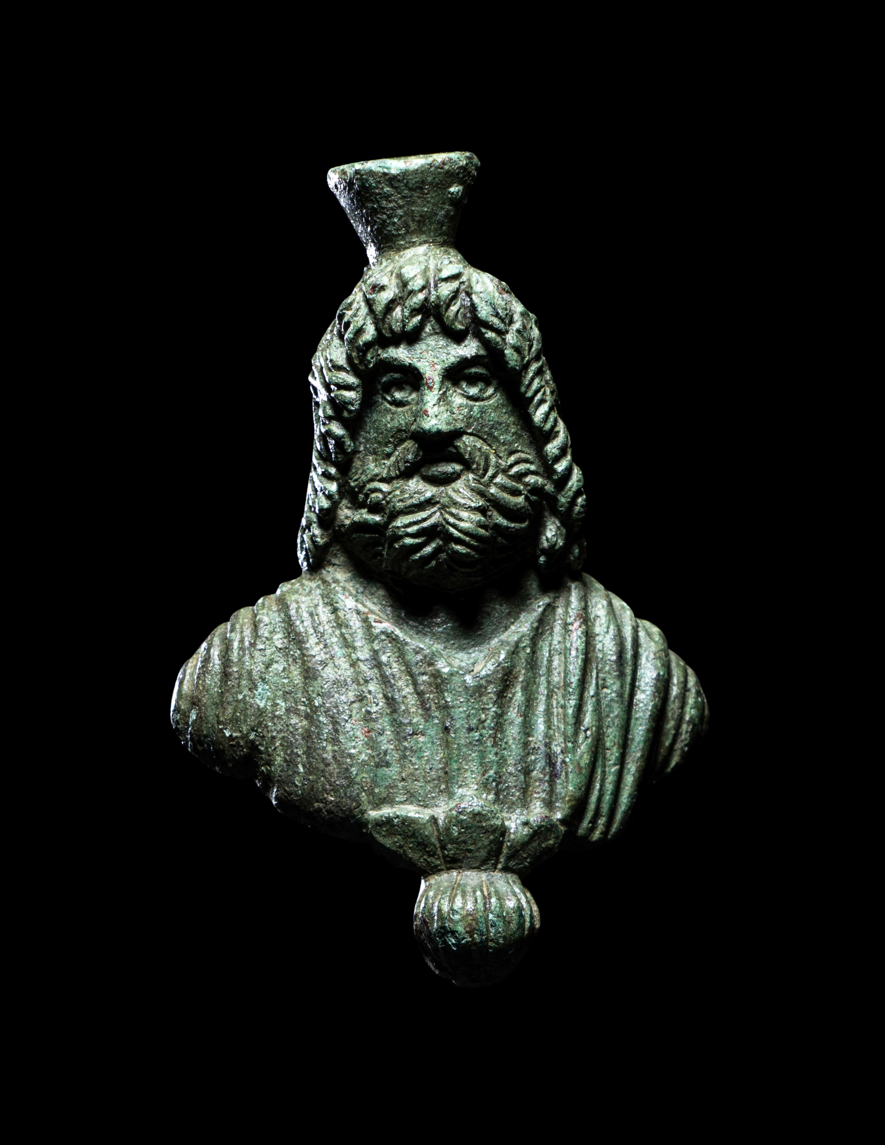 A Roman Bronze Bust of Serapis