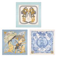 Hermès, Three Silk Scarves