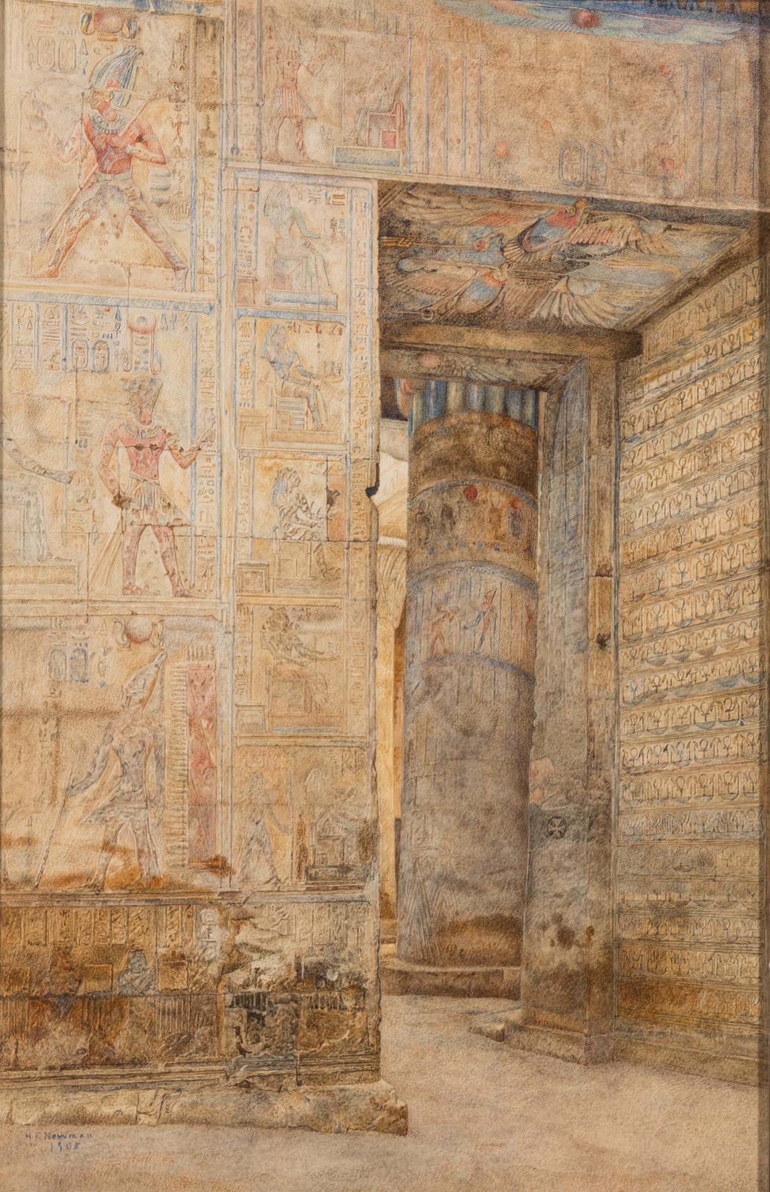 Two Sketches of Abou Simbel Temple, Egypt
