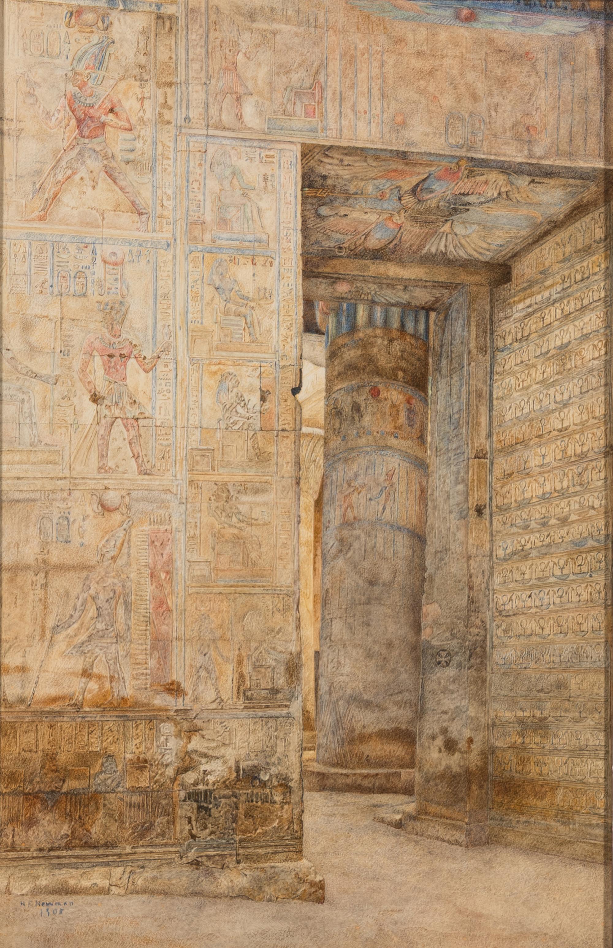 Two Sketches of Abou Simbel Temple, Egypt
