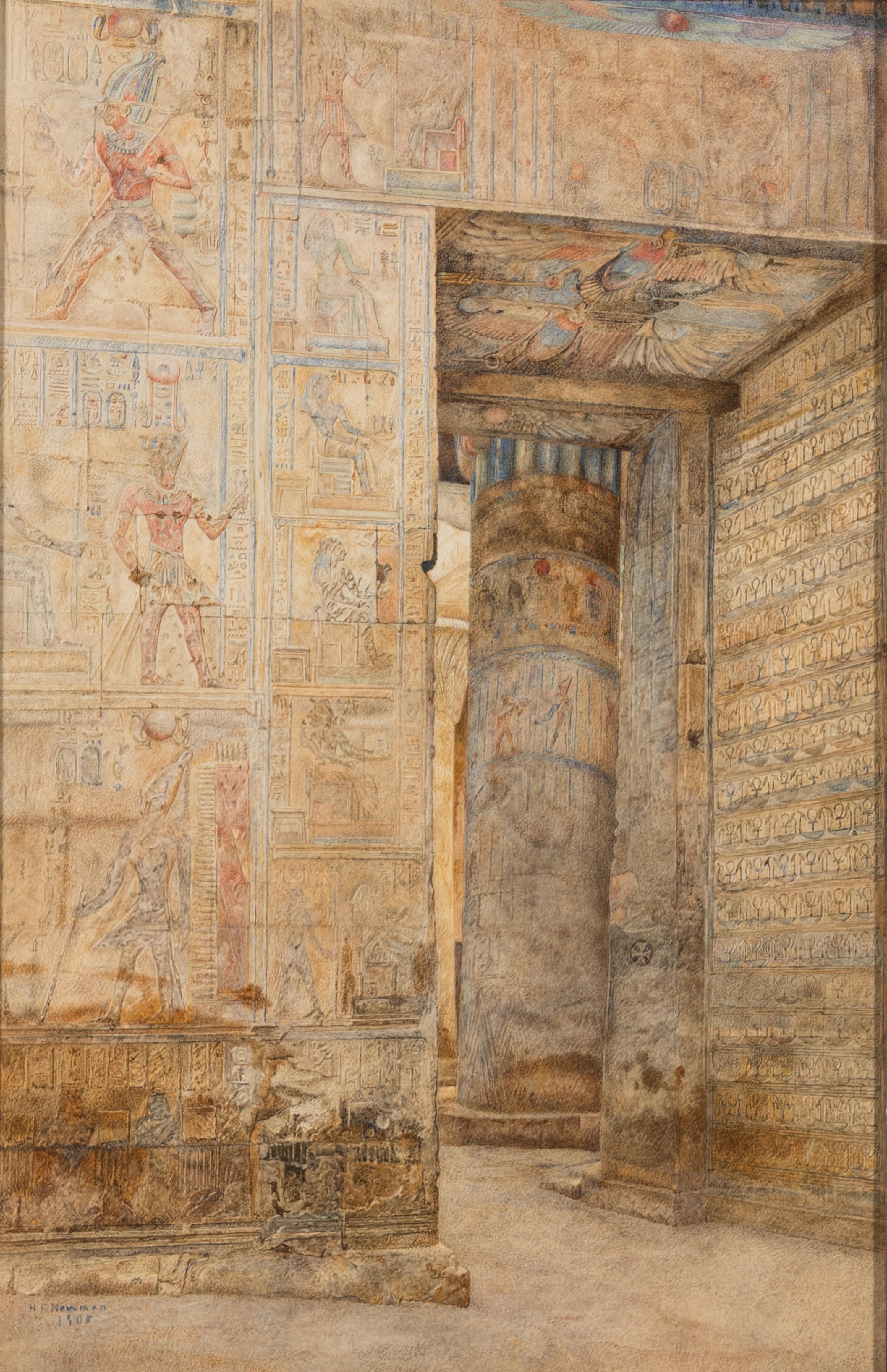 Two Sketches of Abou Simbel Temple, Egypt