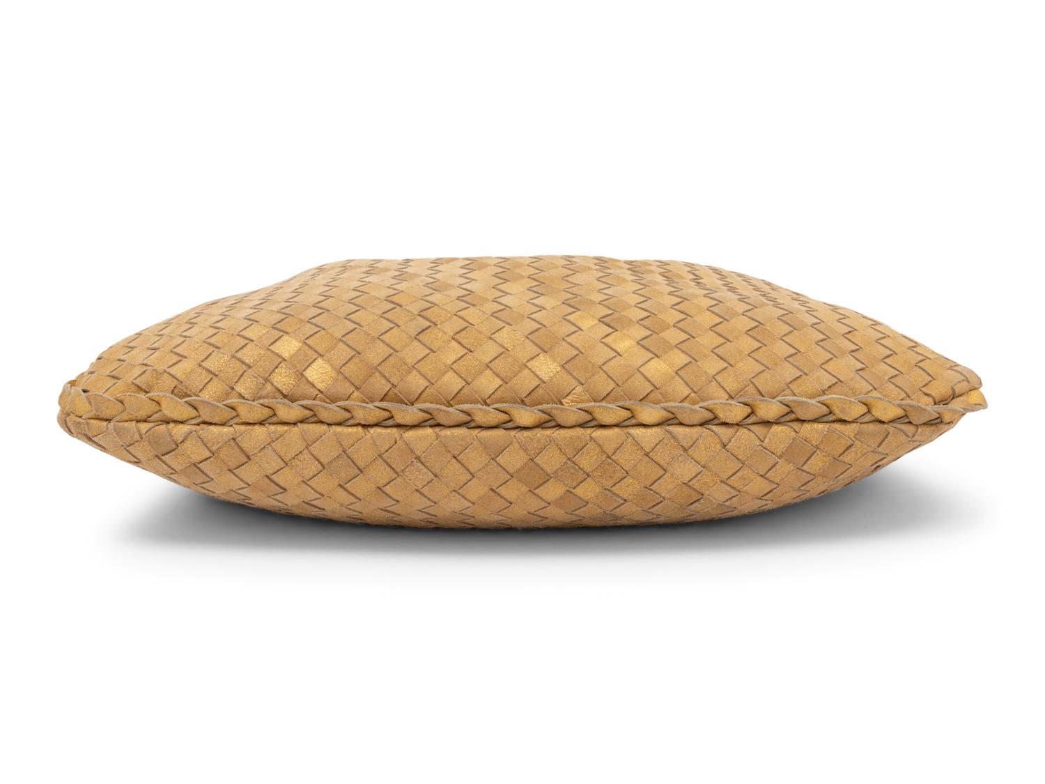 Bottega Veneta Gold Intrecciato Leather Hobo