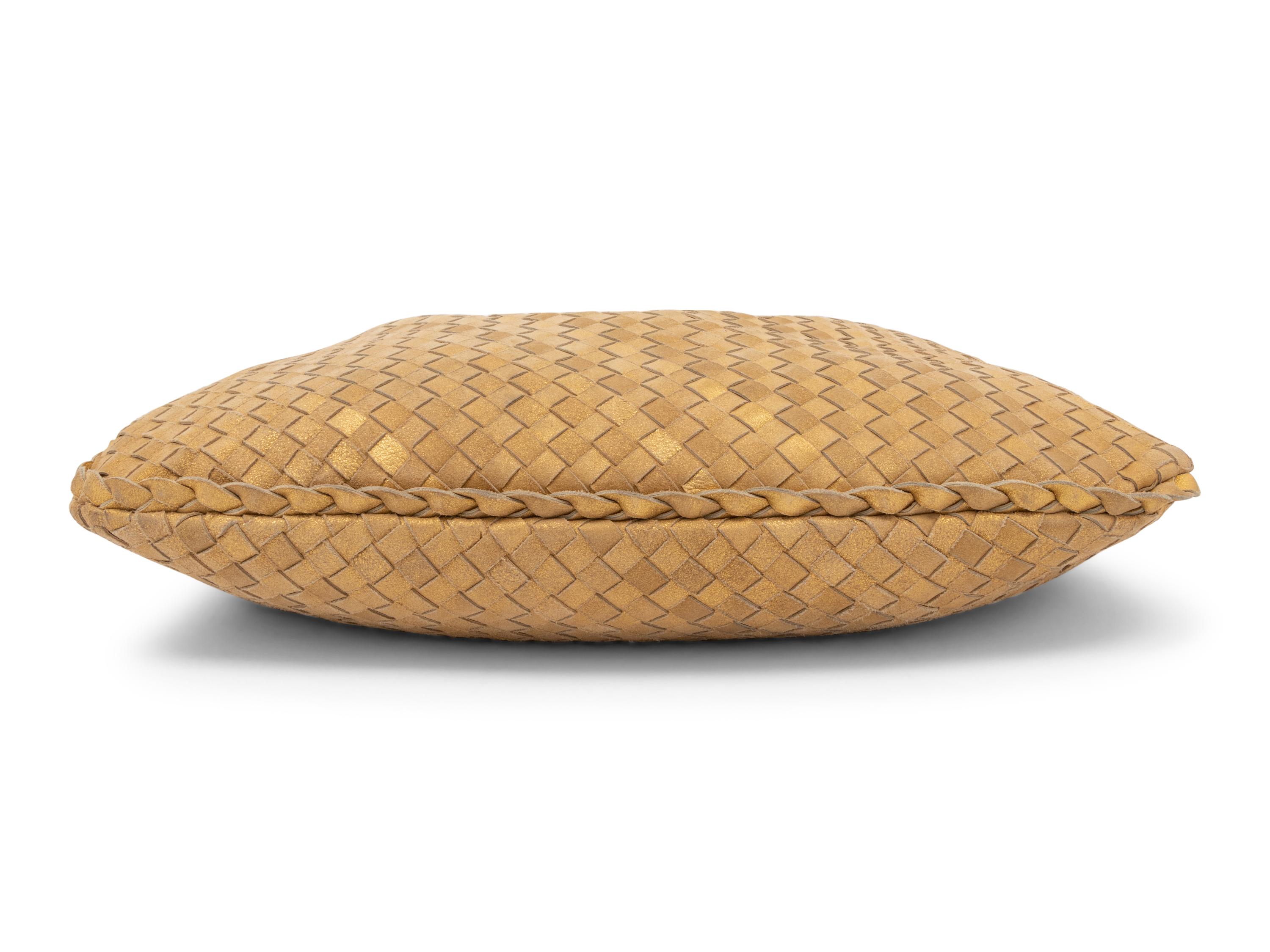 Bottega Veneta Gold Intrecciato Leather Hobo