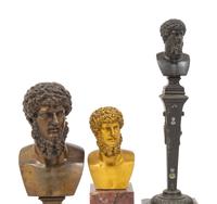 Five Continental Bronze Small Busts of Emperor Lucius Verus