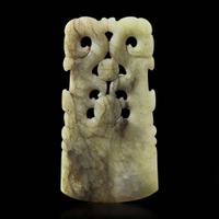 A Chinese archaistic carved jade “blade” 夔龙纹仿古玉斧 Qing dynasty or earlier ????