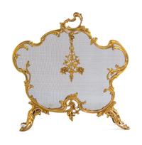 A Louis XV Style Gilt Metal Fireplace Screen