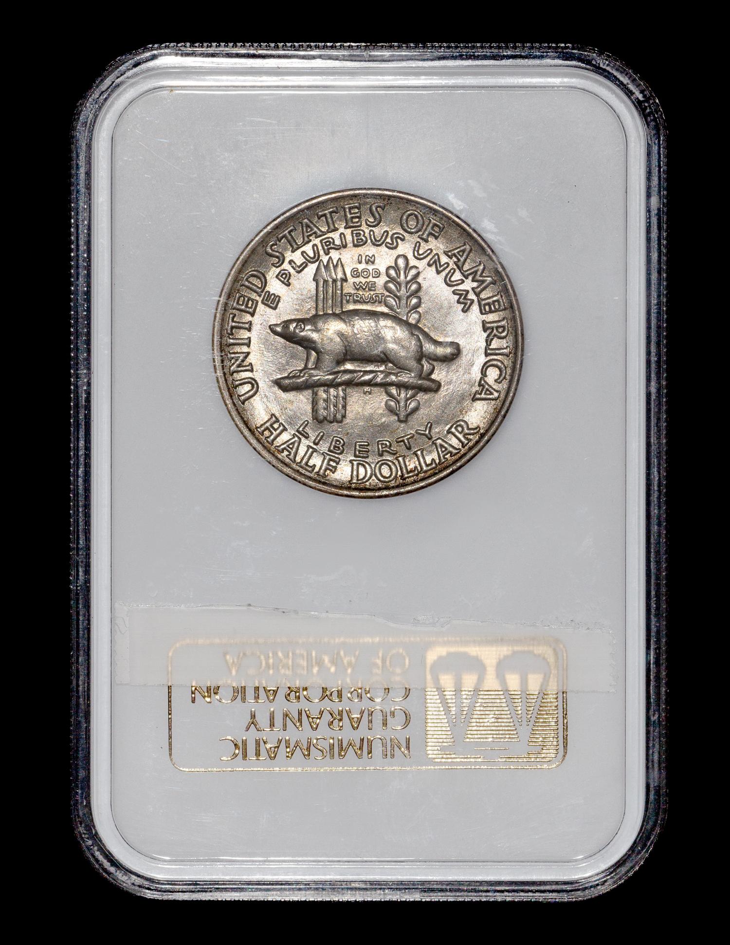 A United States 1936 Wisconsin Commemorative 50c Coin — PCGS graded MS65