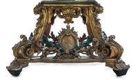 A Venetian Painted and Parcel Gilt Carved Wood Table Base — 18TH CENTURY