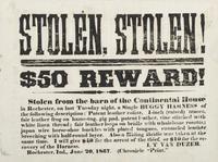 [CRIME & PUNISHMENT]. A group of 3 broadsides advertising rewards for apprehending a murderer and thieves, highlighted by $500 reward for a man charged with murder in St. Louis, MO, in 1854.