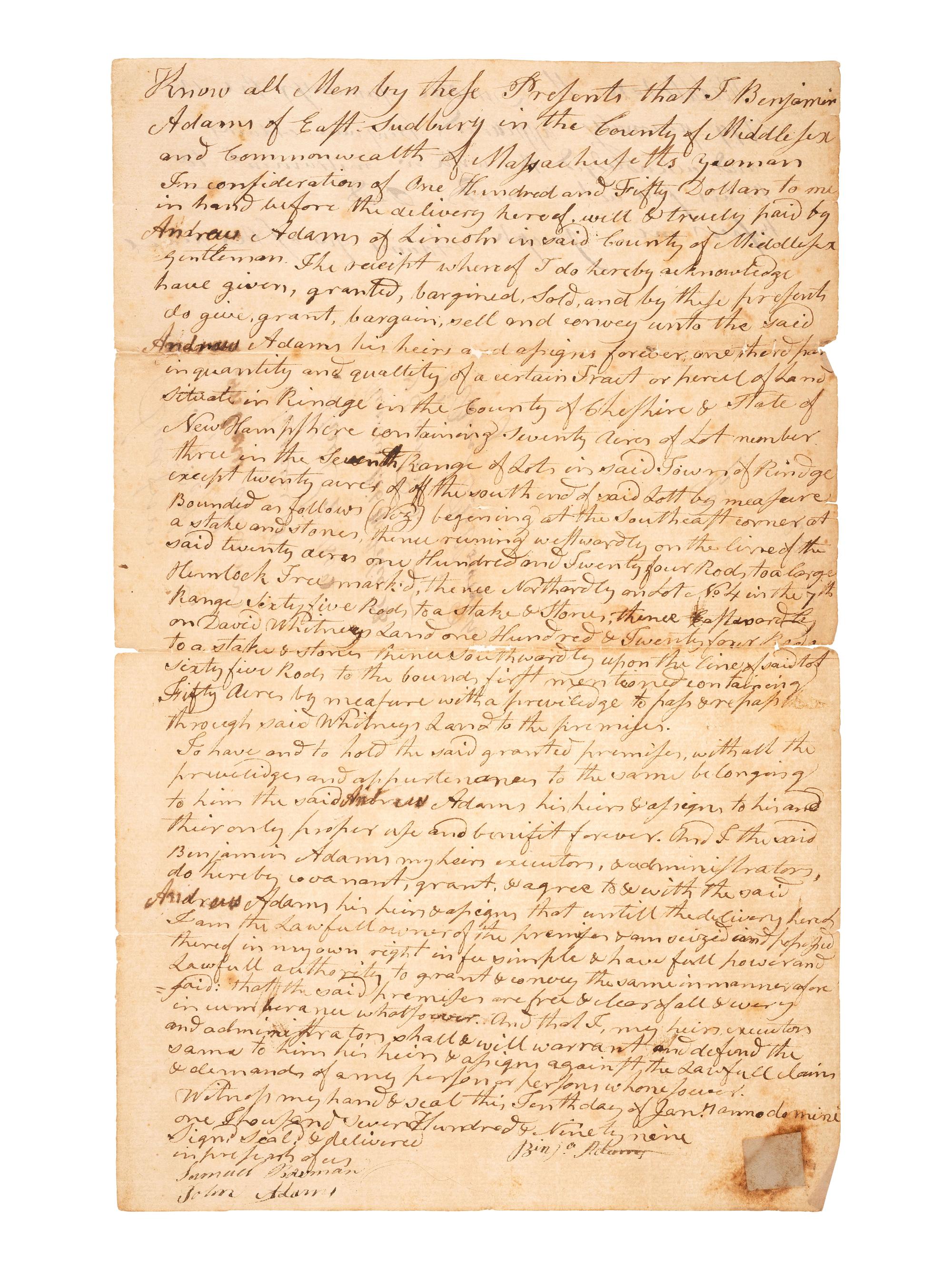 [CONTINENTAL CONGRESS]. A collection of signatures from delegates to the Continental Congress, 1764-1815, comprising: