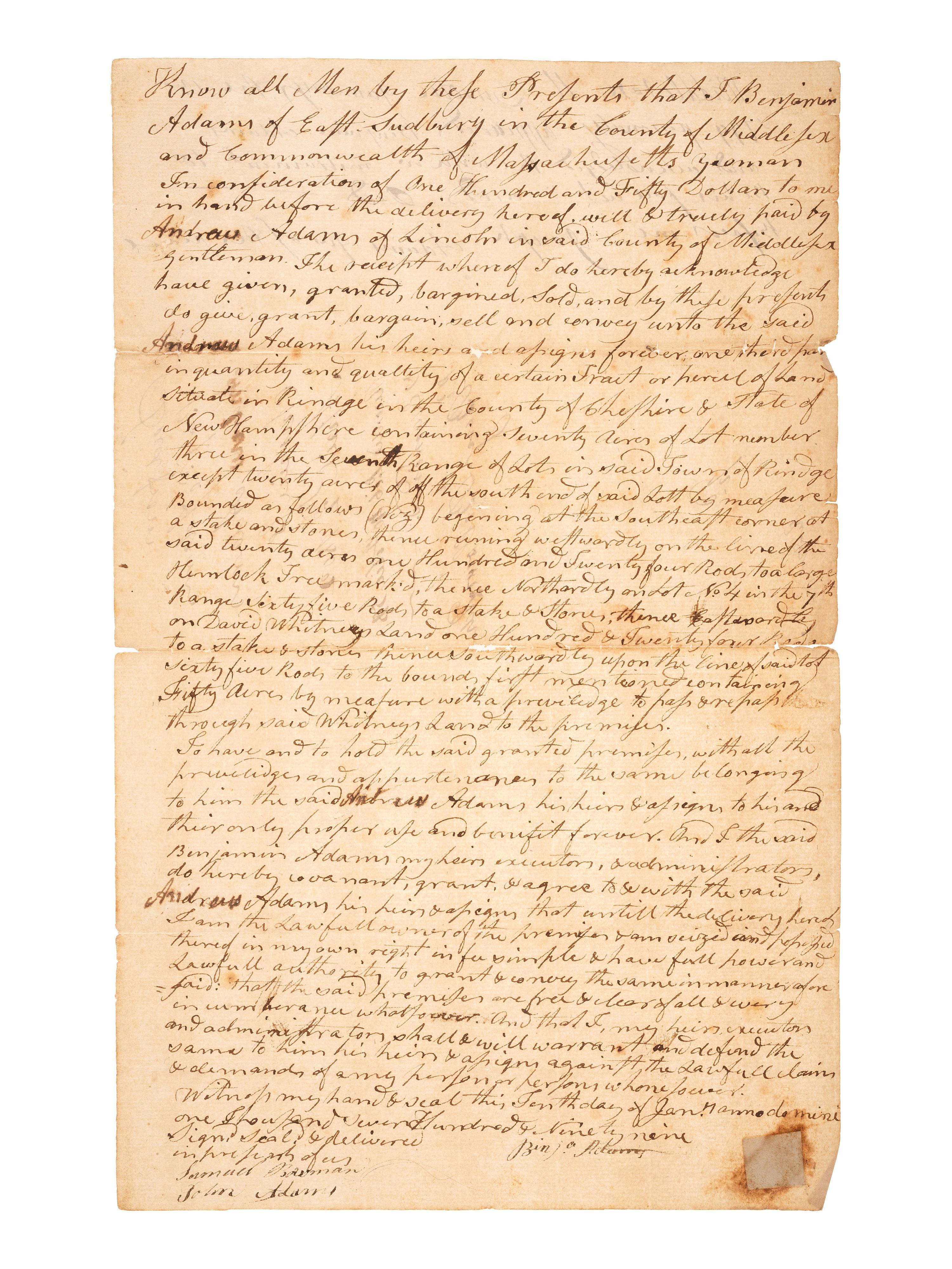 [CONTINENTAL CONGRESS]. A collection of signatures from delegates to the Continental Congress, 1764-1815, comprising: