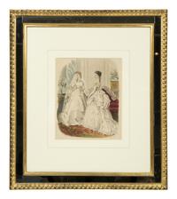 Three Framed Victorian Hand Colored Fashion Engravings — 19TH CENTURY