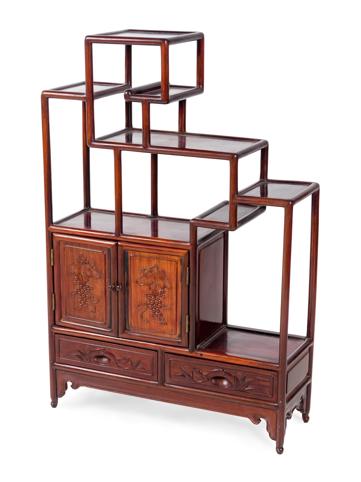 A Chinese Hardwood Displaying Cabinet