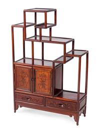A Chinese Hardwood Displaying Cabinet
