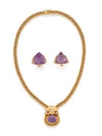 YELLOW GOLD AND AMETHYST JEWELRY