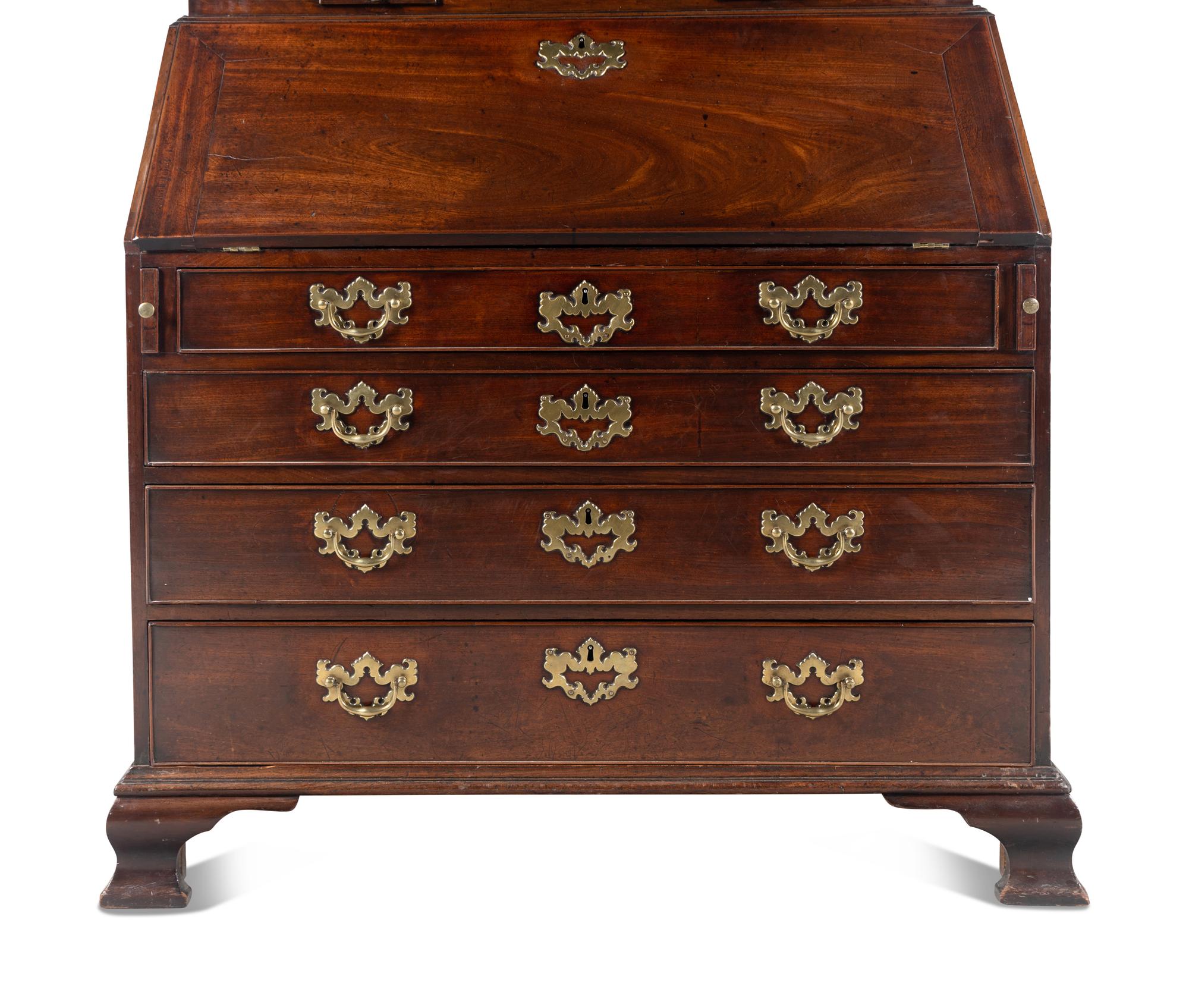 A George III Mahogany Bureau Cabinet