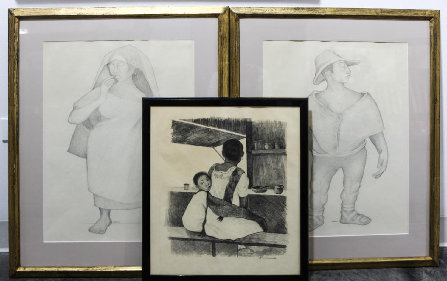 A Group of Three Works, (20th century), comprising two works on paper and one print