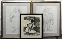 A Group of Three Works, (20th century), comprising two works on paper and one print