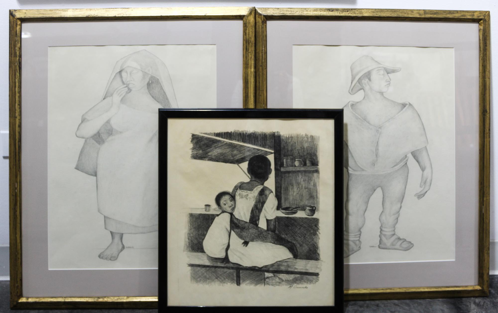 A Group of Three Works, (20th century), comprising two works on paper and one print