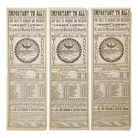 [Transportation] Group of 3 broadsides promoting the St. Louis, Iron Mountain & Southern Railway