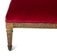 A Pair of Louis XVI Style Painted and Parcel Gilt Chauffeuses