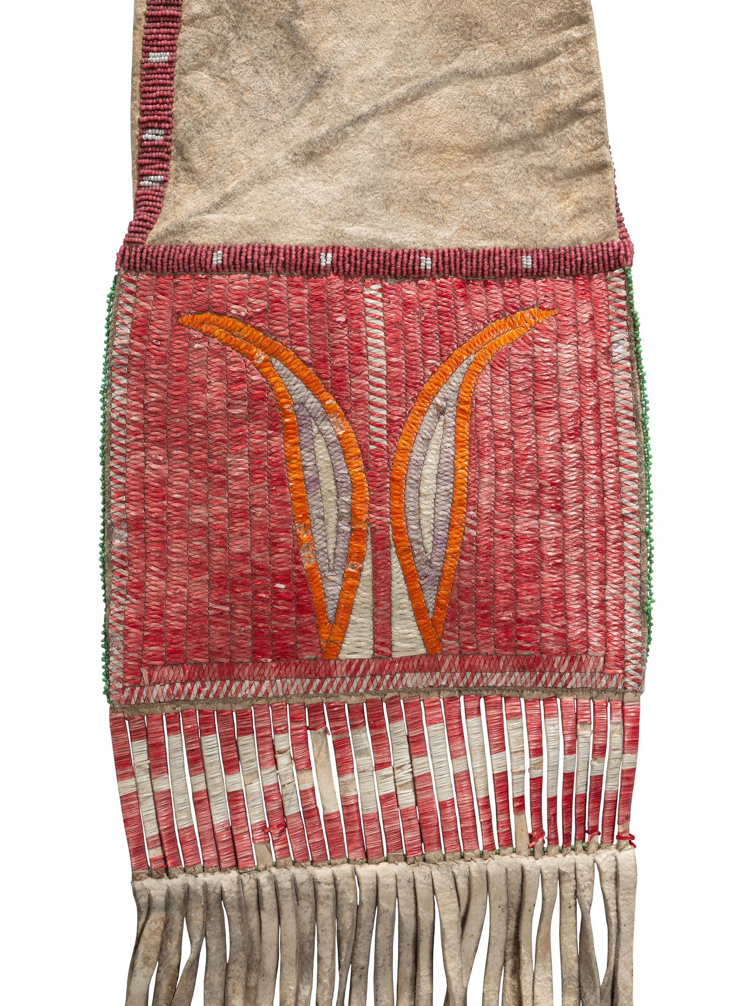 Sioux Elk Dreamer Society Quilled Hide Tobacco Bag